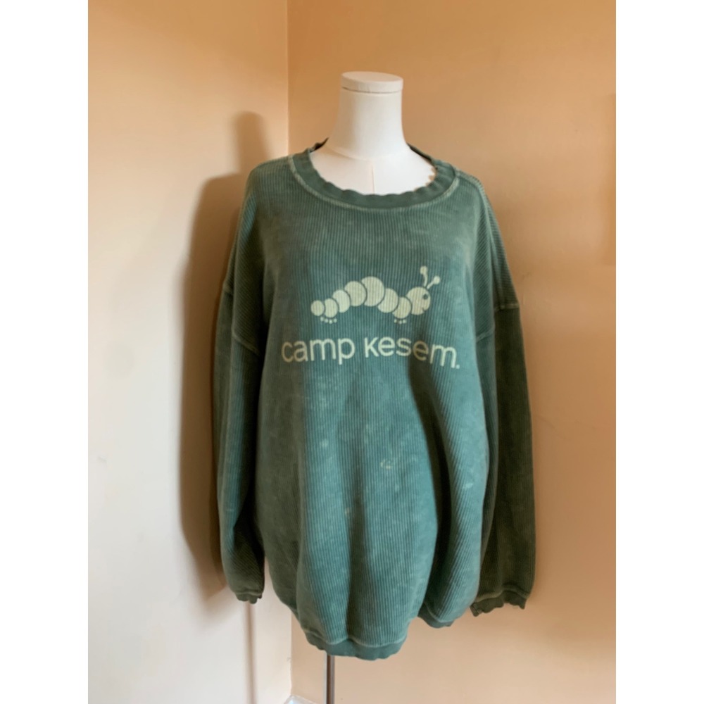 Corded Crew Camp Kesem Caterpillar Pullover Sweatshirt Green XL Gorpcore